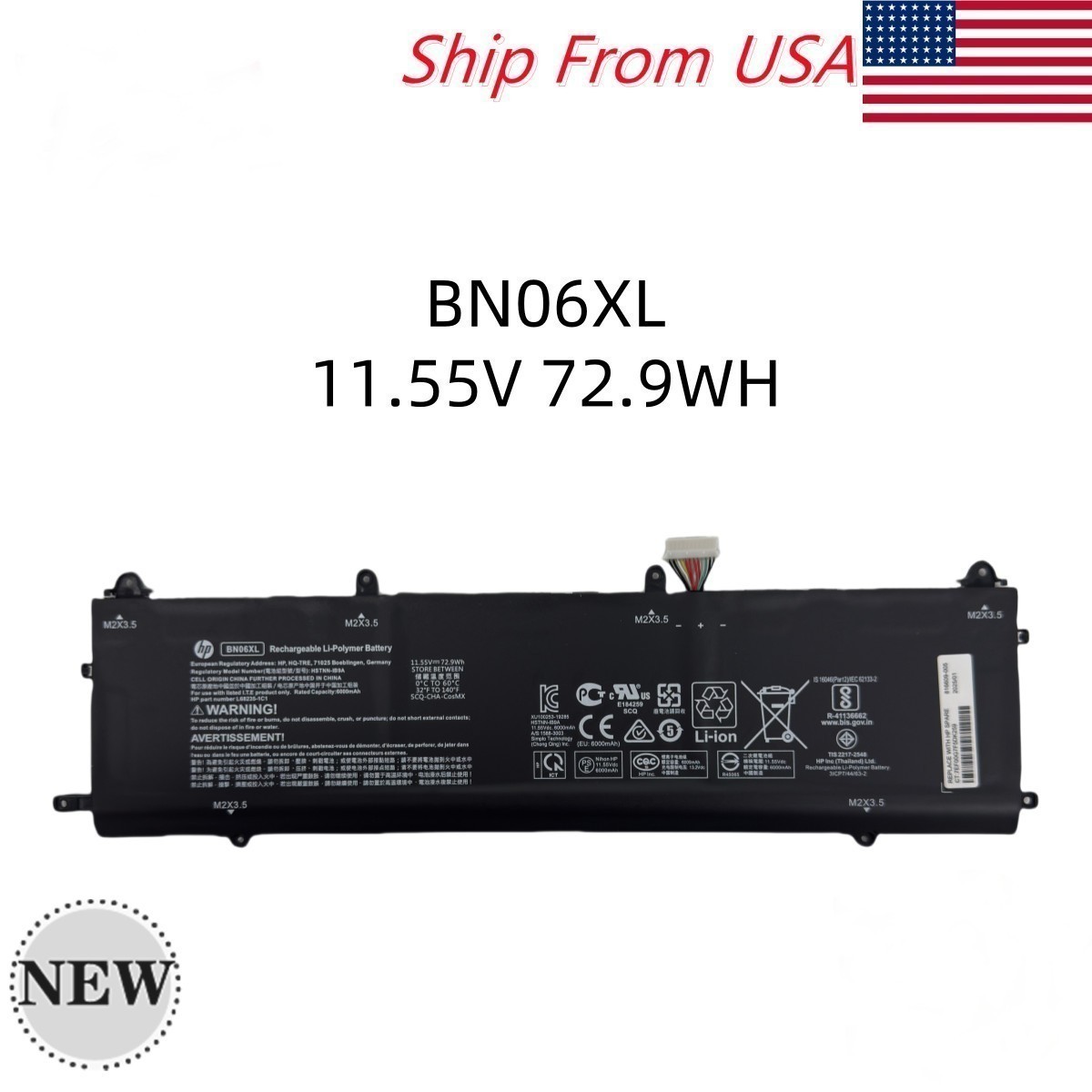 OEM Genuine 72.9WH BN06XL Battery For HP Spectre X360 15-EB BN06072XL HSTNN-IB9A