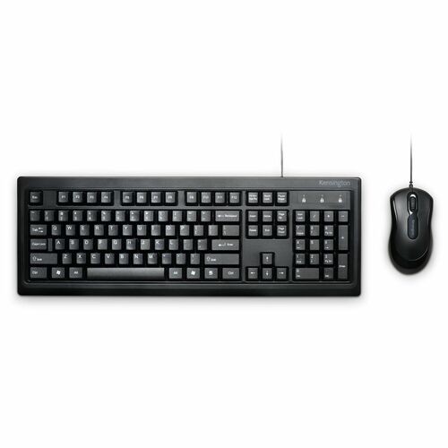 Kensington K72398NA ValuKeyboard Desktop Set Full Size USB Wired Keyboard Mouse
