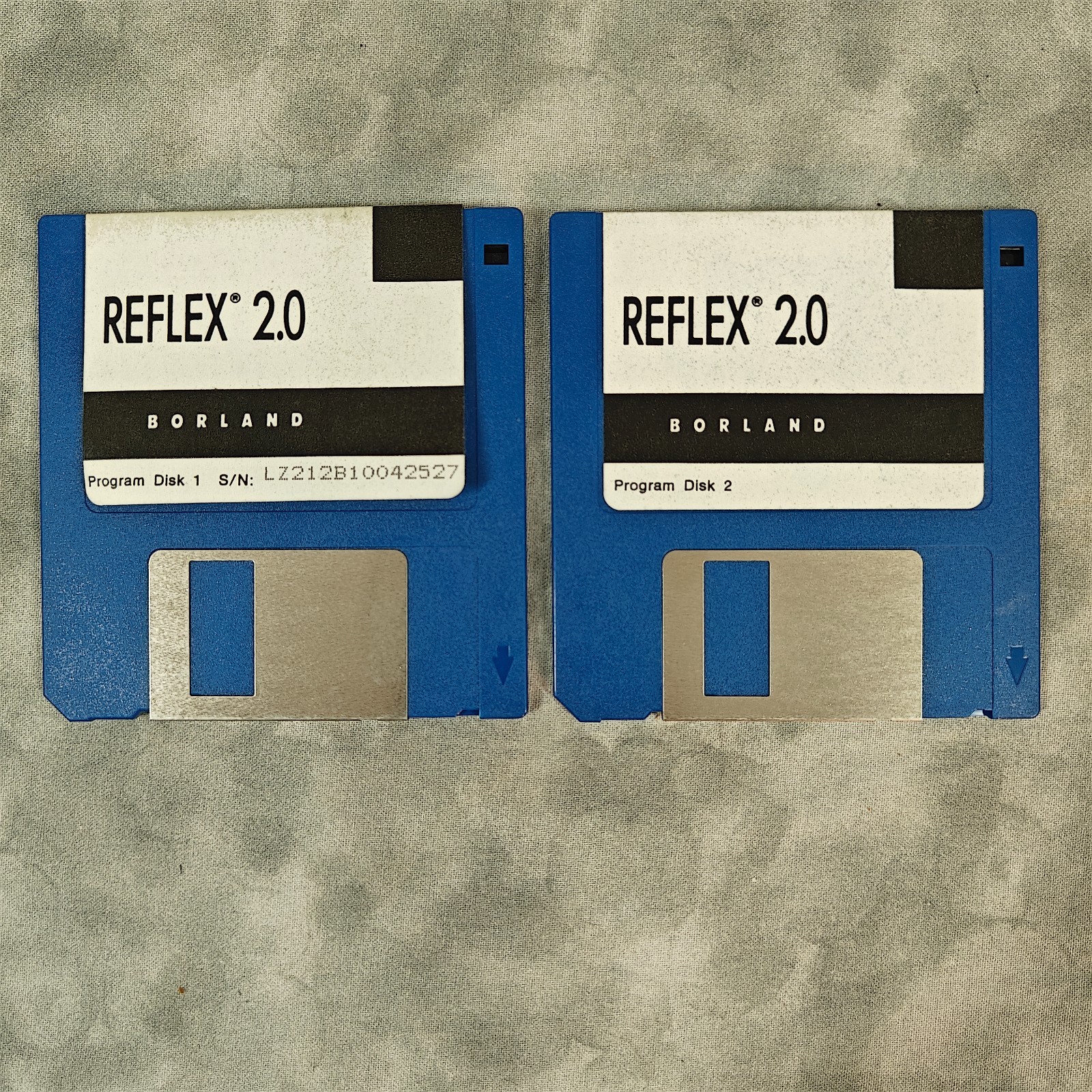 Vintage Borland Reflex 2.0 MS-DOS Database 3.5” Program Disks 1 & 2 Set