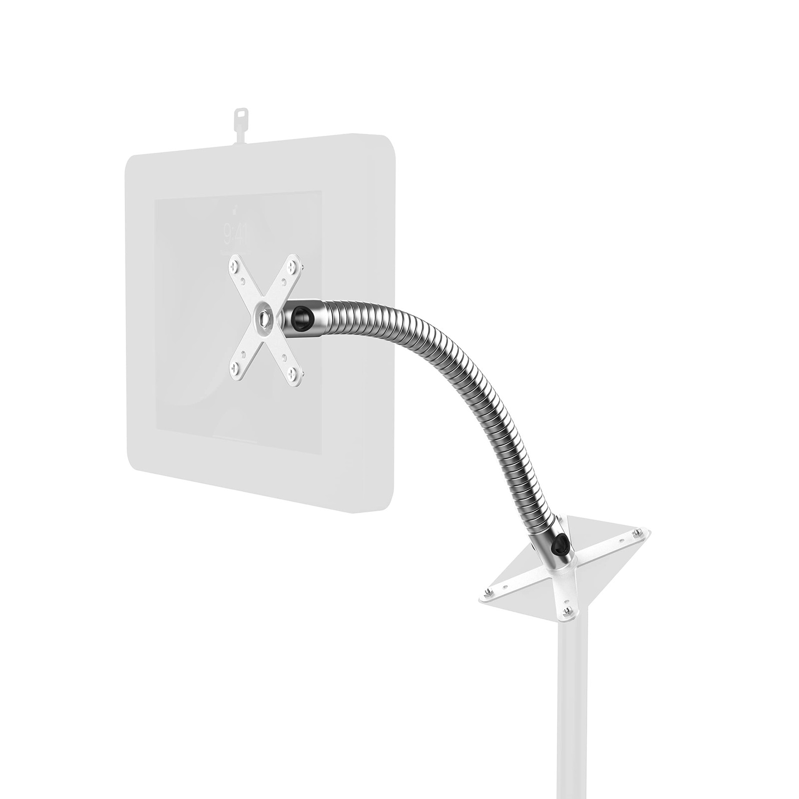 Add-On Heavy-Duty Security Gooseneck with Dual VESA Plates - White - (ADD-GVE...