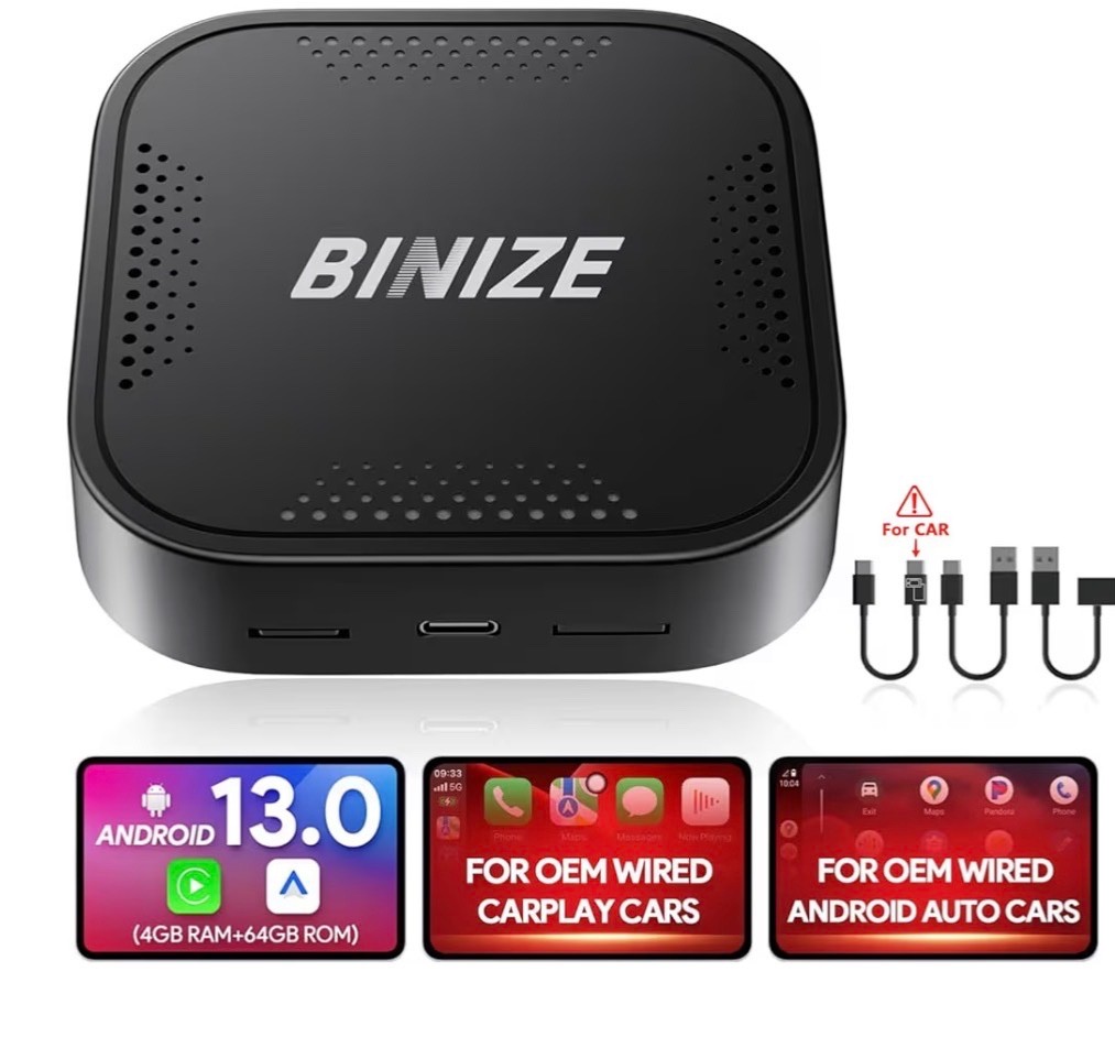 Wireless CarPlay Android AUTO Multimedia Video Box 4G Cellular,4GB+64GB,8Core