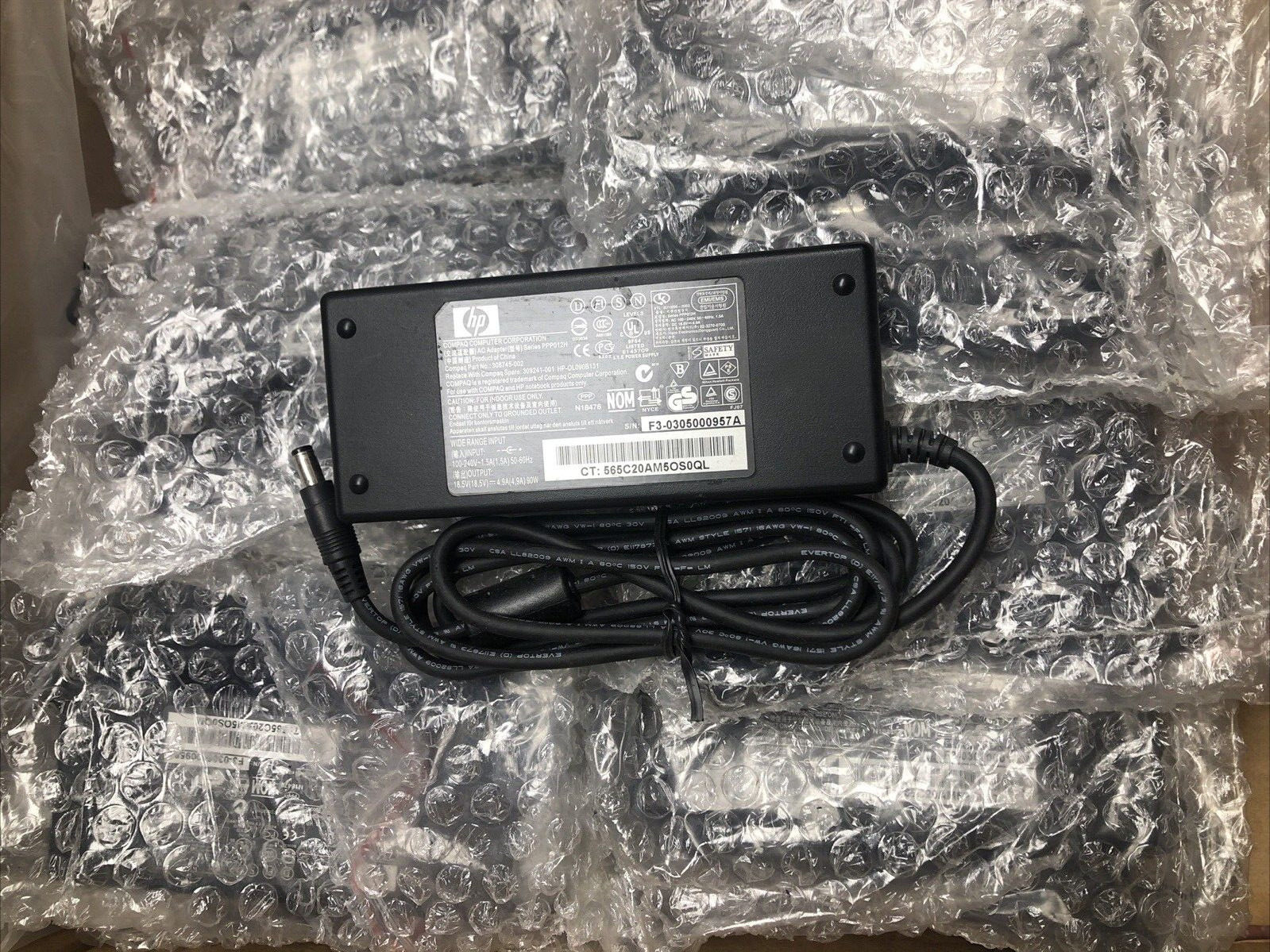 MINT LOT OF 10X Genuine HP AC Adapter 90W PPP012H 308745-002 [W power Cord]