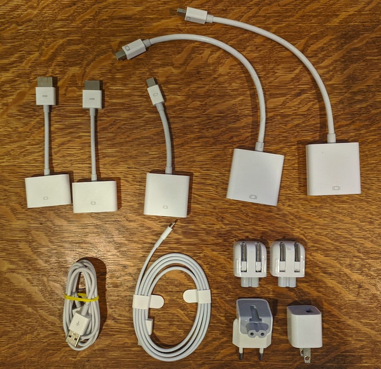 Lot of 12 Genuine Apple Cables - Adapters - USB Extension - and More