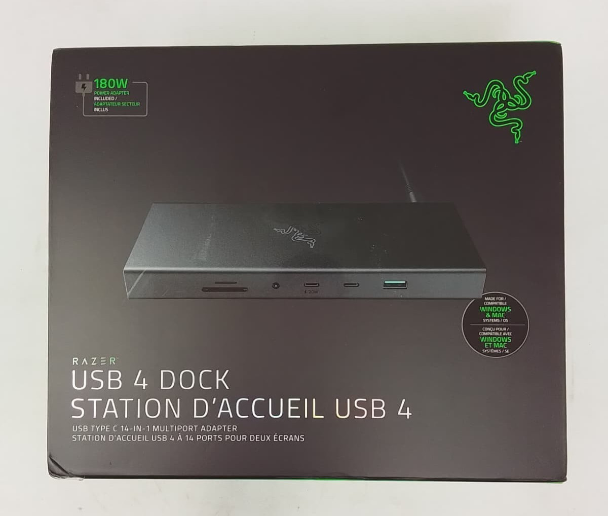 Razer USB 4 Dock 14-Port Dual 4K USB-C HDMI Thunderbolt Docking Station Open Box