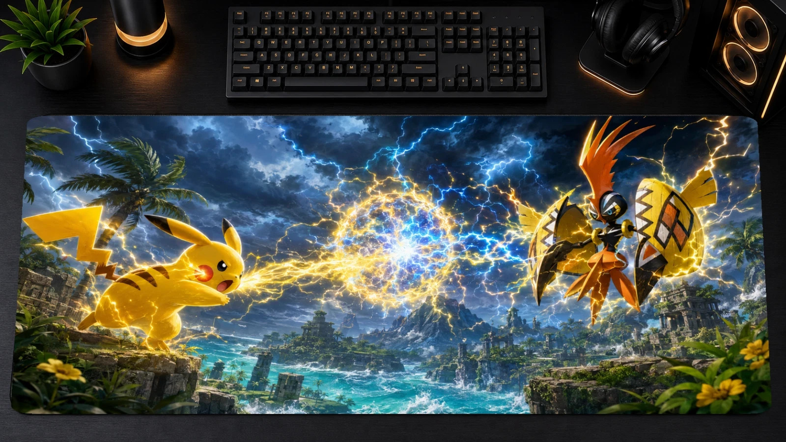 Pika Pokemon PKM Mouse Pad Gaming Desk Mat Accessories