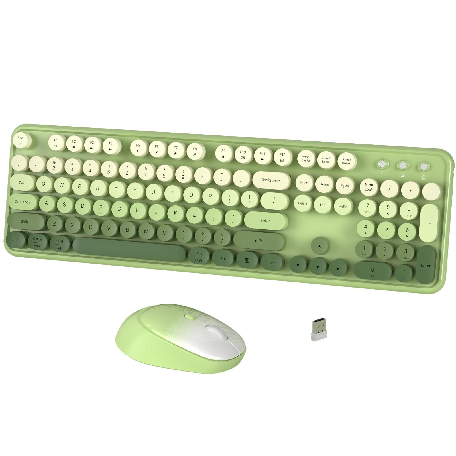 FCPLU Wireless Keyboard and Mouse Combo - Green Gradient
