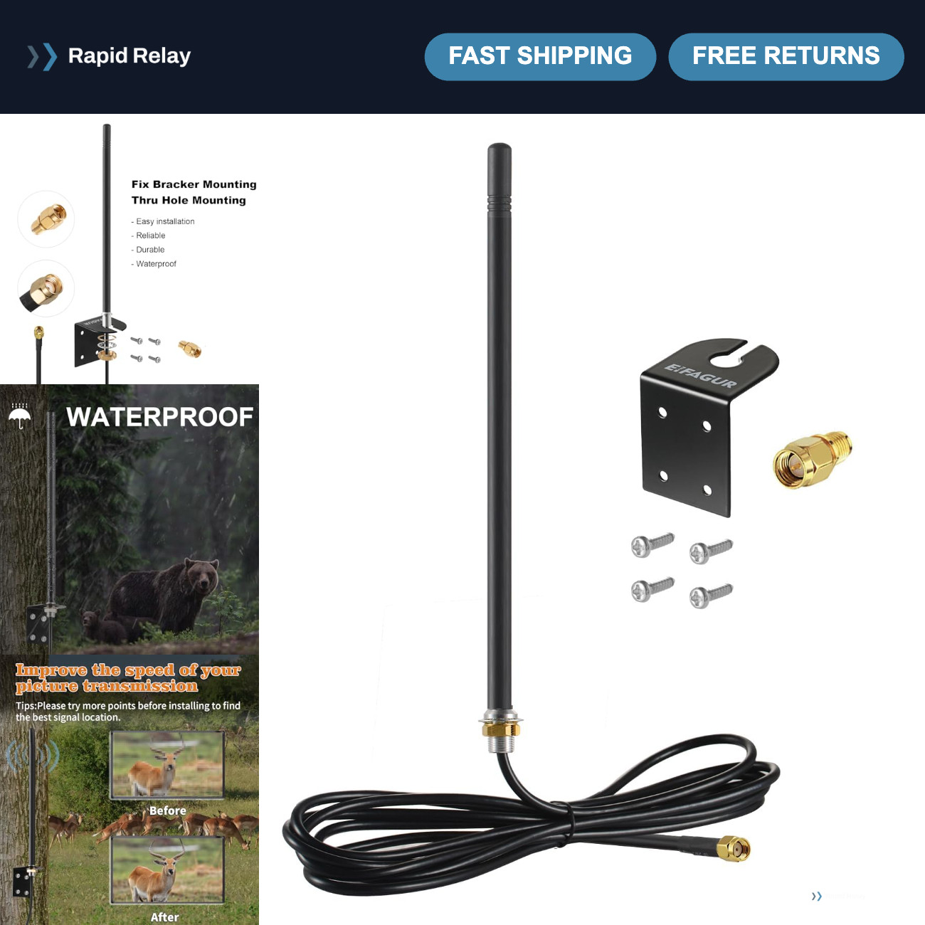 4G LTE Trail Camera Replacement Antenna for Flex, Link, Reveal X, Stealth Cam, M