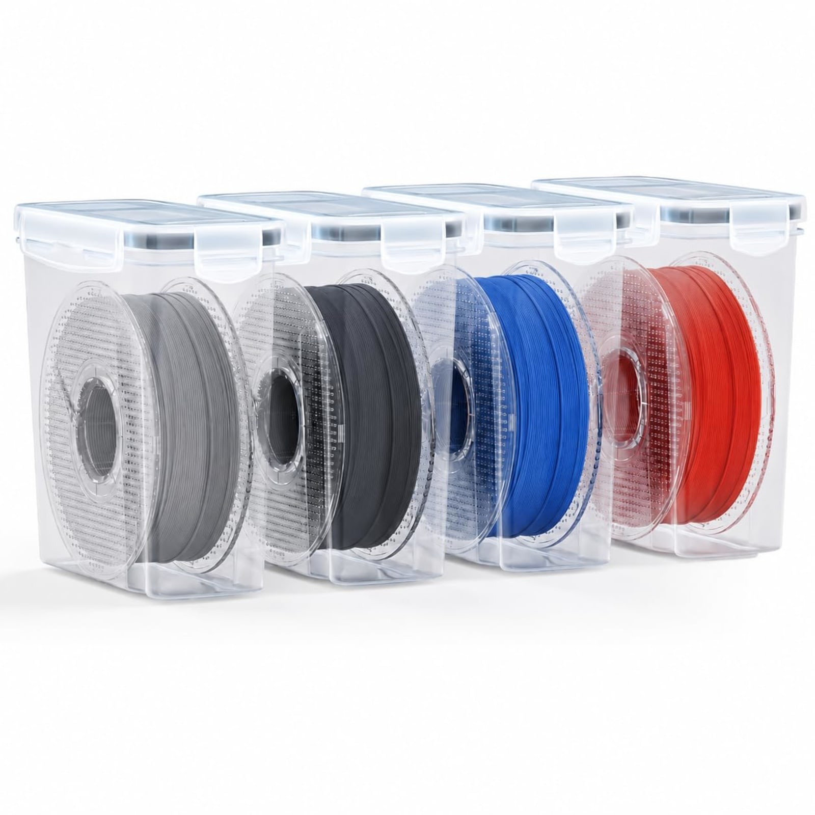 4 Pack 3D Printer Filament Storage Boxes 4.0L for 1.75mm 1KG Spools Desiccant