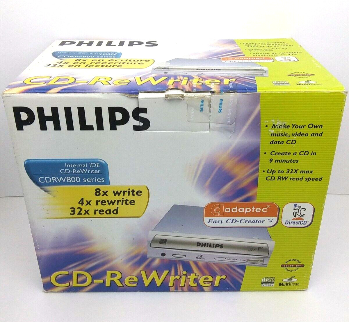 NEW Philips CD ReWriter CDRW800 series Internal IDE with EXTRAS