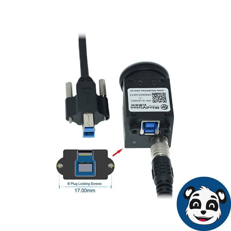 Lot 21 - Xiwai USB 3.0 Back Panel Mount B Male / Female B Cable Dual Thumbscrews
