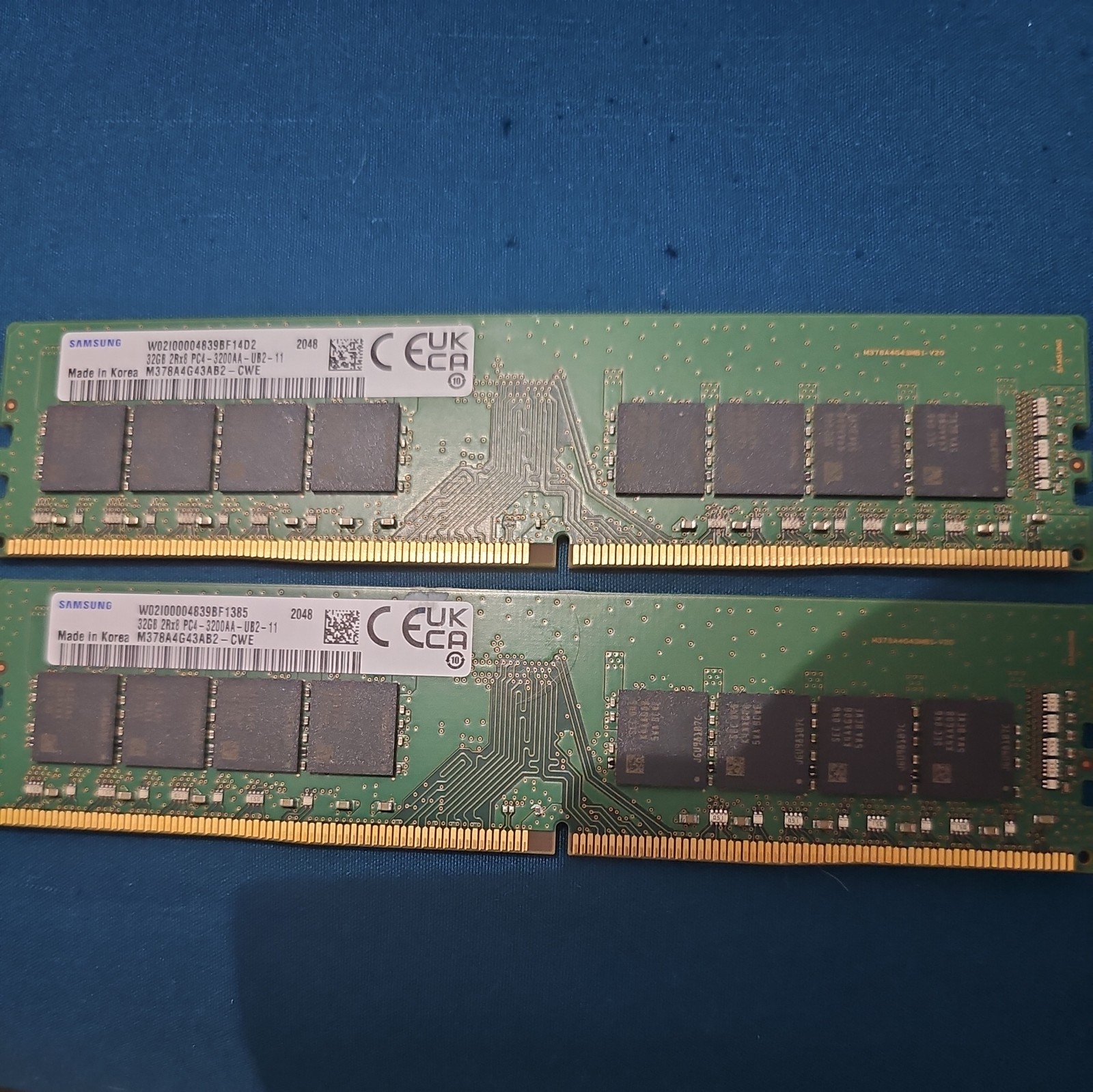 New Samsung 64GB 2X32GB DDR4 3200MHz PC4-25600 UDIMM Memory Ram M378A4G43AB2-CWE