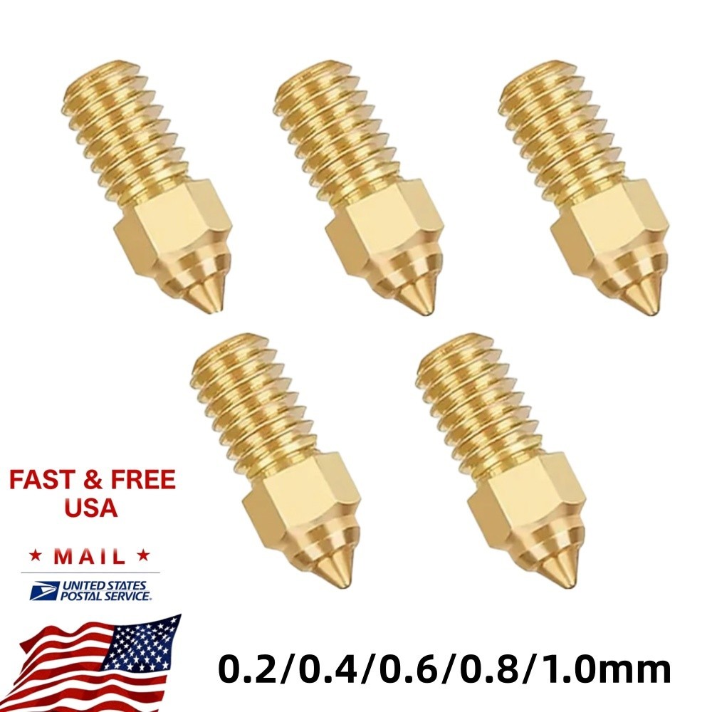 5PCS Ender 3 V3 SE/Ender 5 S1 Brass Nozzles 0.2/0.4/0.6/0.8/1.0mm