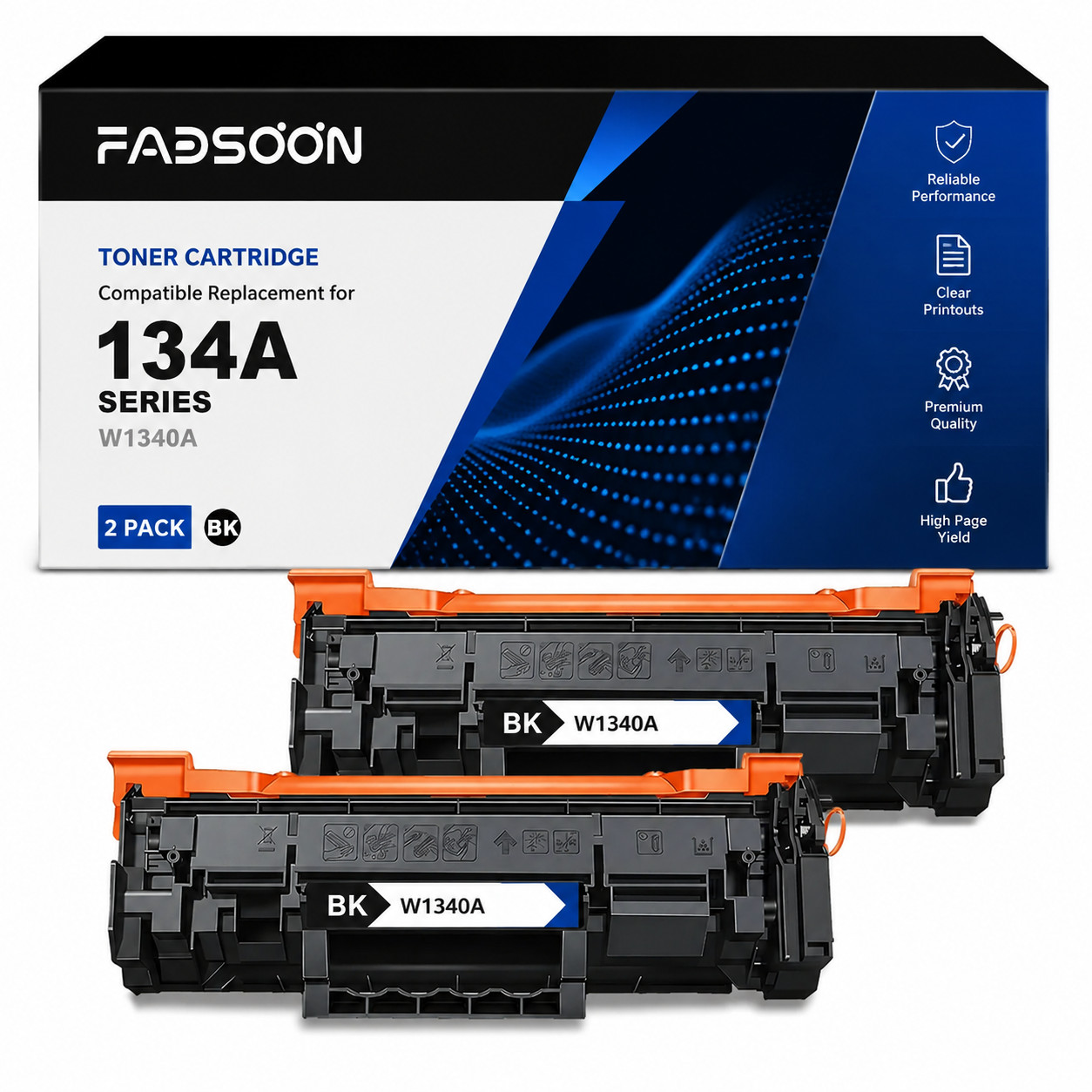 134A W1340A 2PK Toner Cartridge HP LaserJet M208dw M209dw M211d MFP M233dw M234d