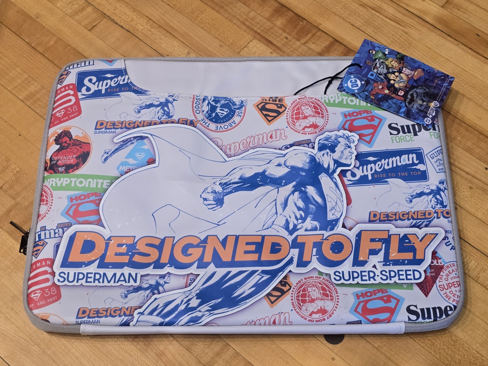 Justice League Superman Graphic Laptop Bag w/handles & strape NWT