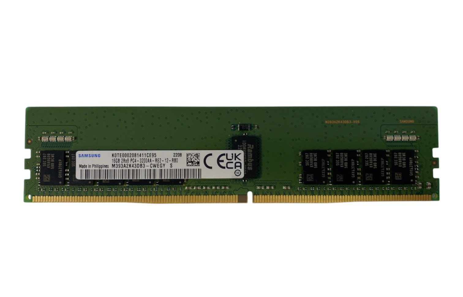 Samsung 16GB 2Rx8 PC4-3200AA-RE2-12-RB0 ECC Server Memory RAM M393A2K43DB3-CWEGY