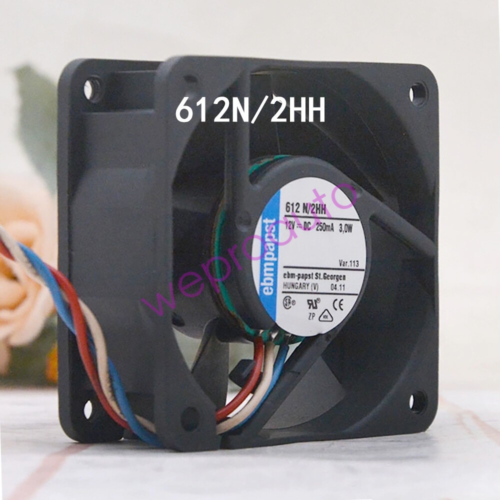 Ebmpaps Energy-Efficient Axial flow Fan 60*60*25mm 612N/2HH 12VDC 3W 250mA