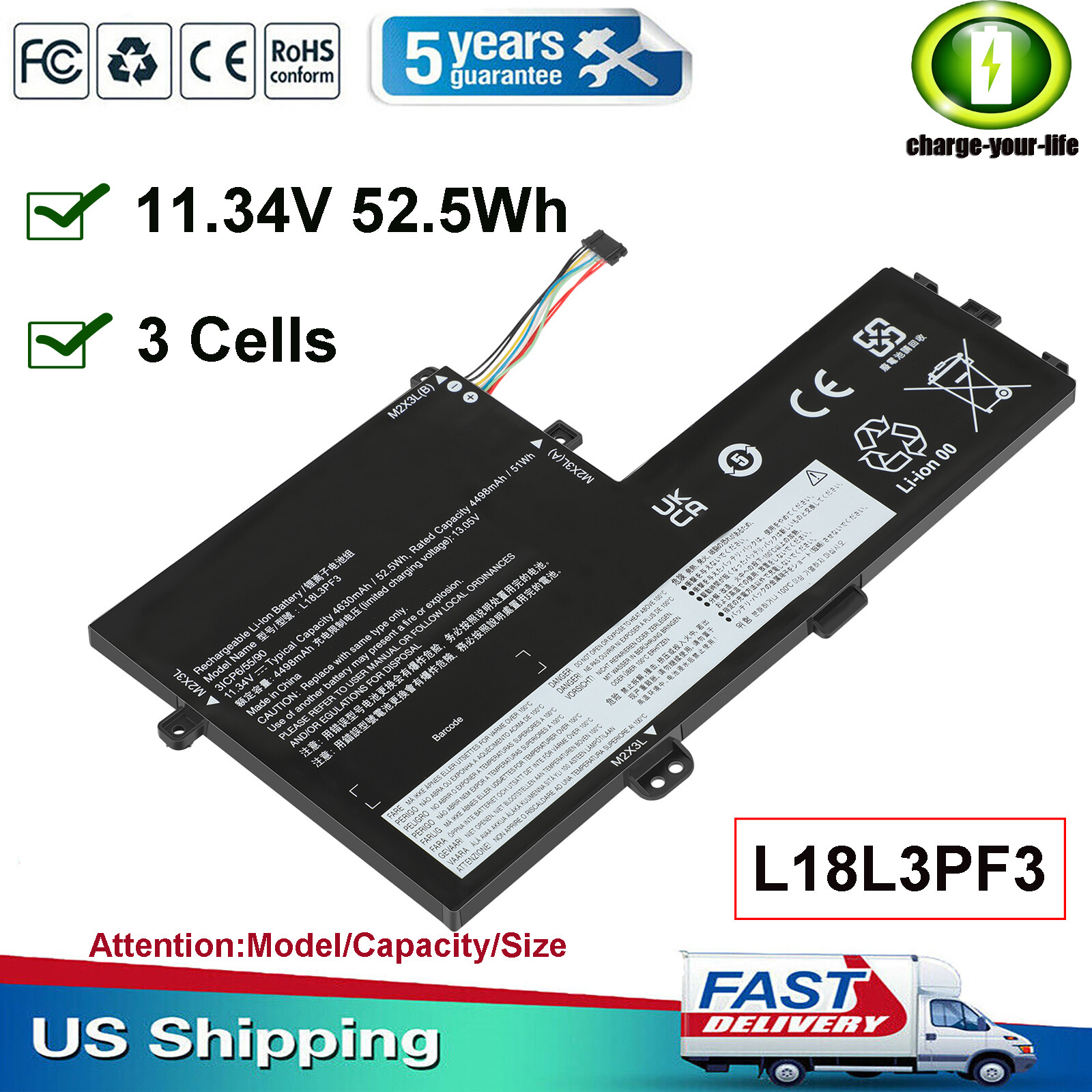 L18M3PF7/L18M3PF6/L18L3PF3 Battery For Lenovo Ideapad L18C3PF7 L18L3PF2 S340 New