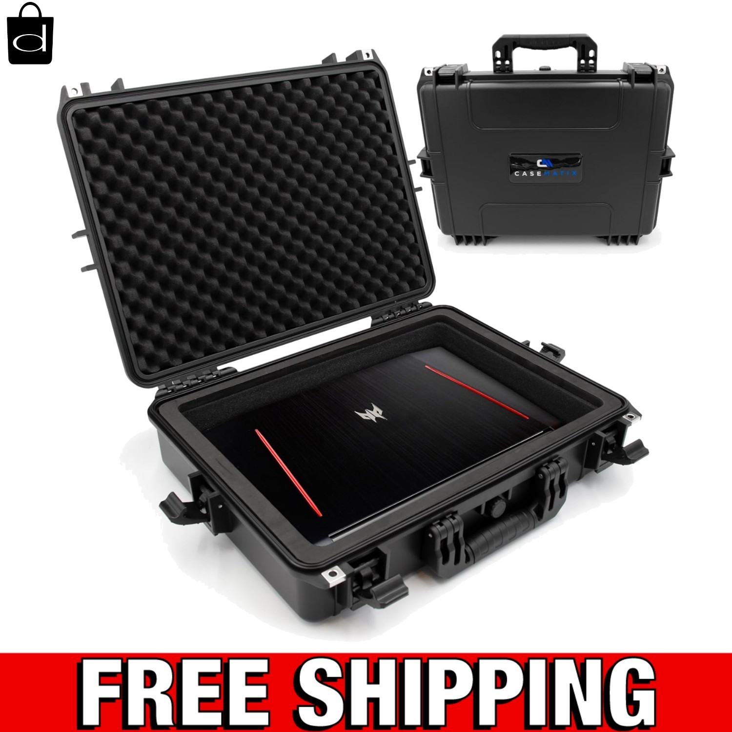 Lightweight Waterproof Hard Case for 15.6-17.3" Gaming Laptops & Accessories