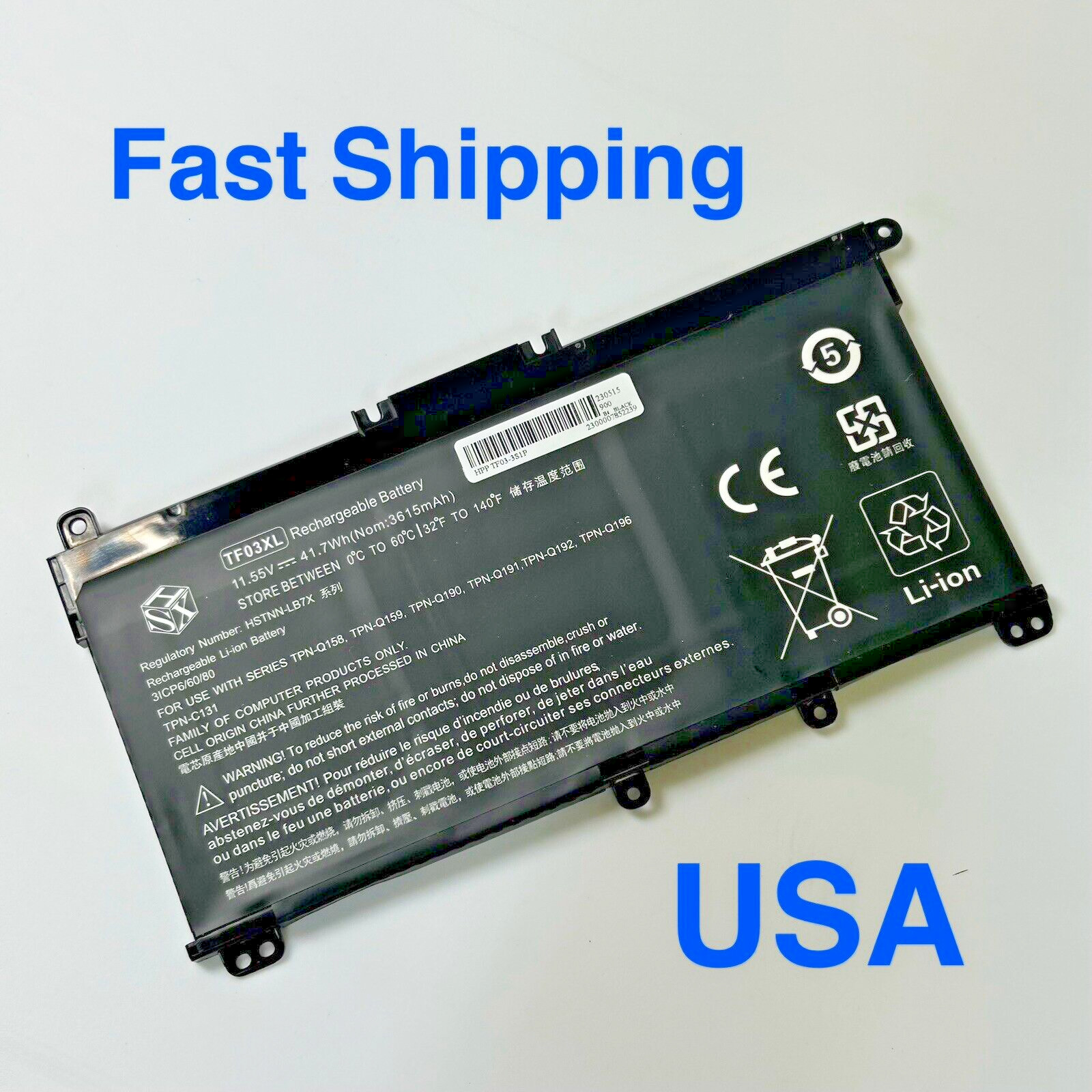 Lot Of 4 - TF03XL Replacement Batteries (Fits HP Pavilion Laptop) New NIB
