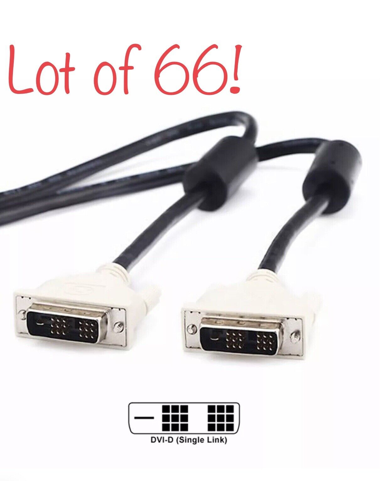 Mixed Lot Of 66 X 18-Pin M2M Monitor VGA Cable Varied Thickness And Length