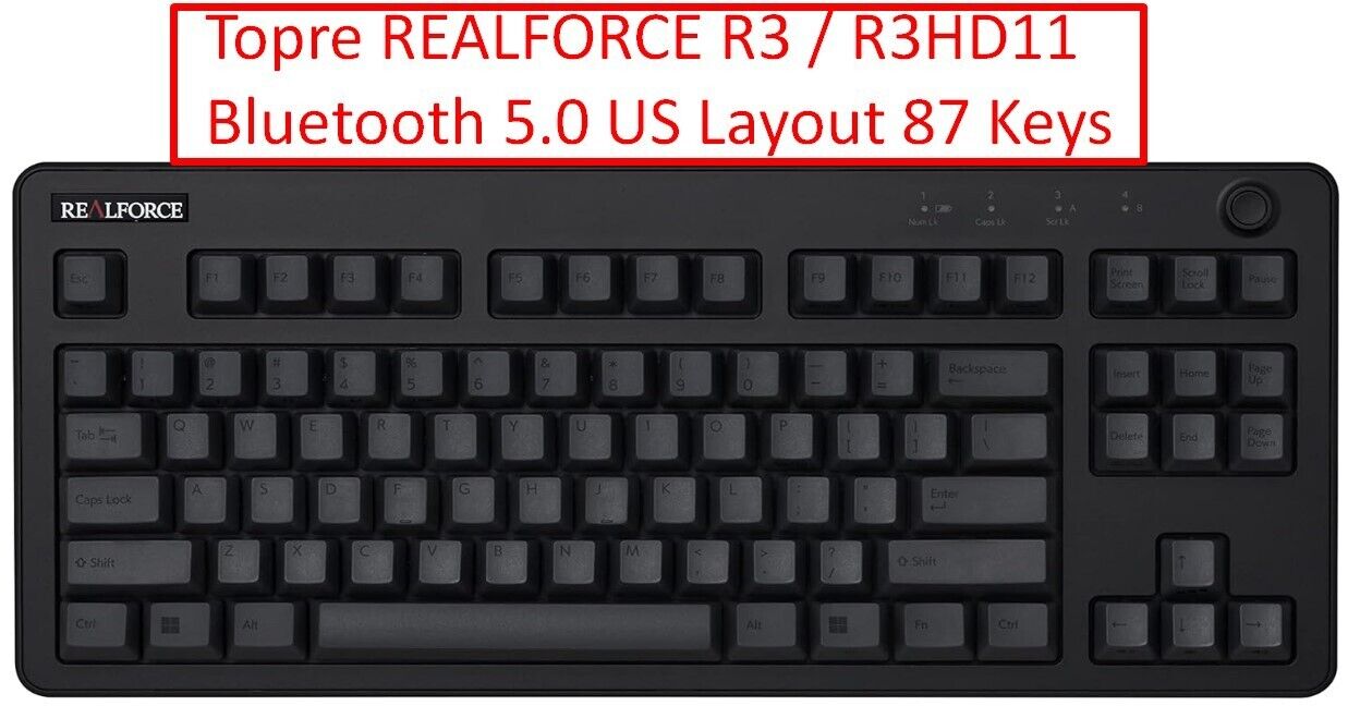 Topre REALFORCE R3  R3HD11 Bluetooth 5.0 US Layout 87 Keys All45g Black