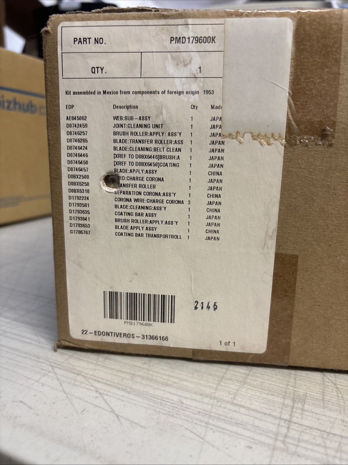 Genuine Ricoh PMD179600K Maintenance Kit