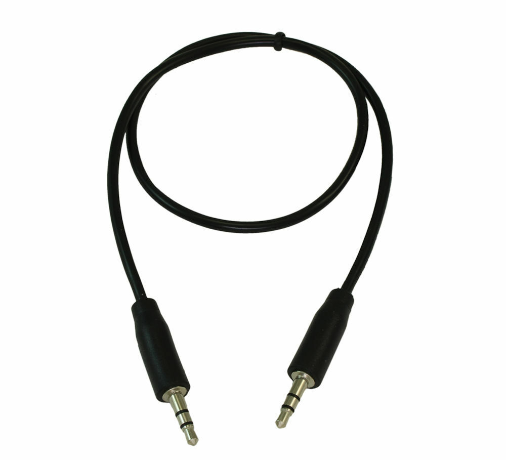 1.5ft 3.5mm SLIM Mini-Stereo TRS Male to Male Speaker/Audio Cable  Black