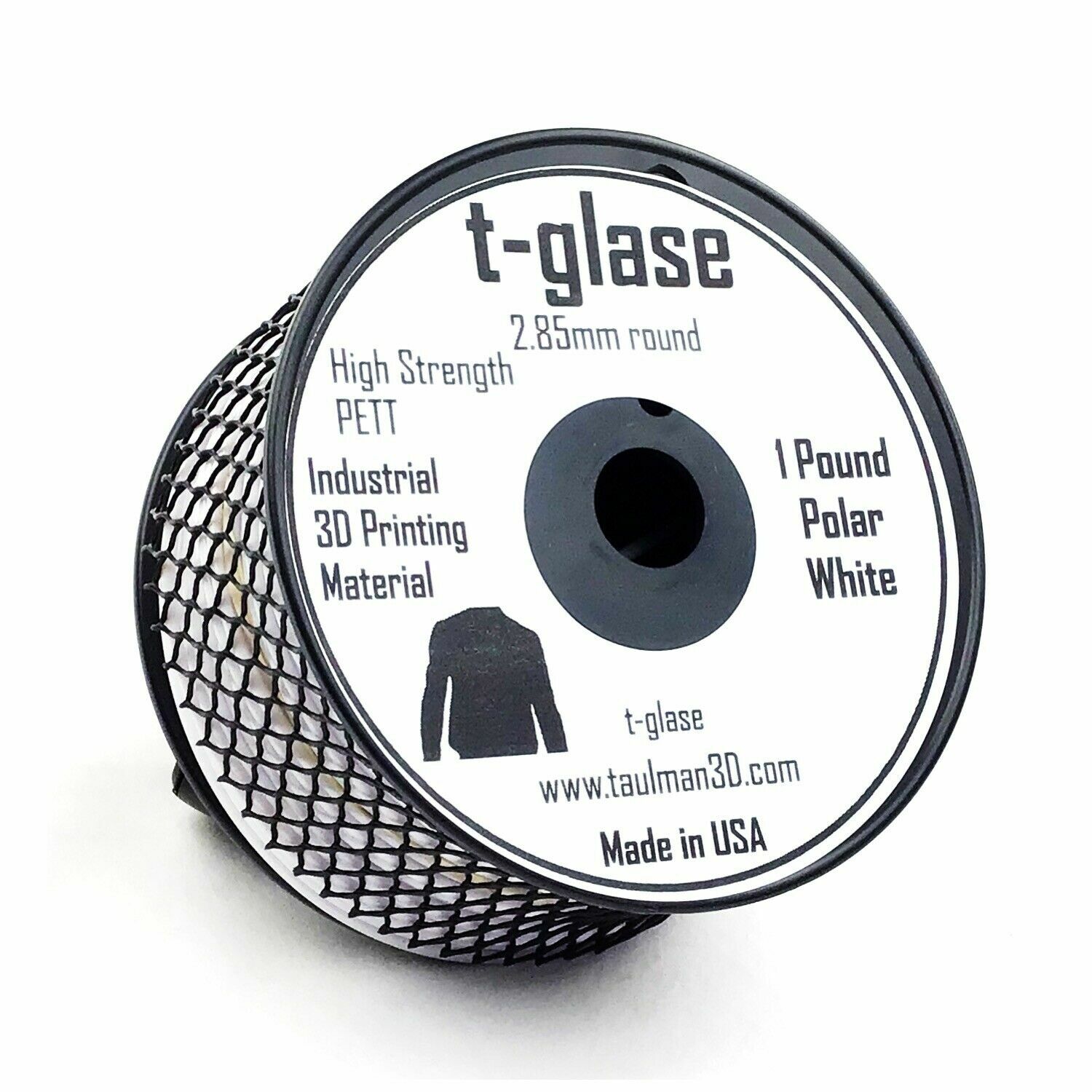 [3DMakerWorld] taulman3D T-Glase Filament - 2.85mm, 1lb, White (5in spool)