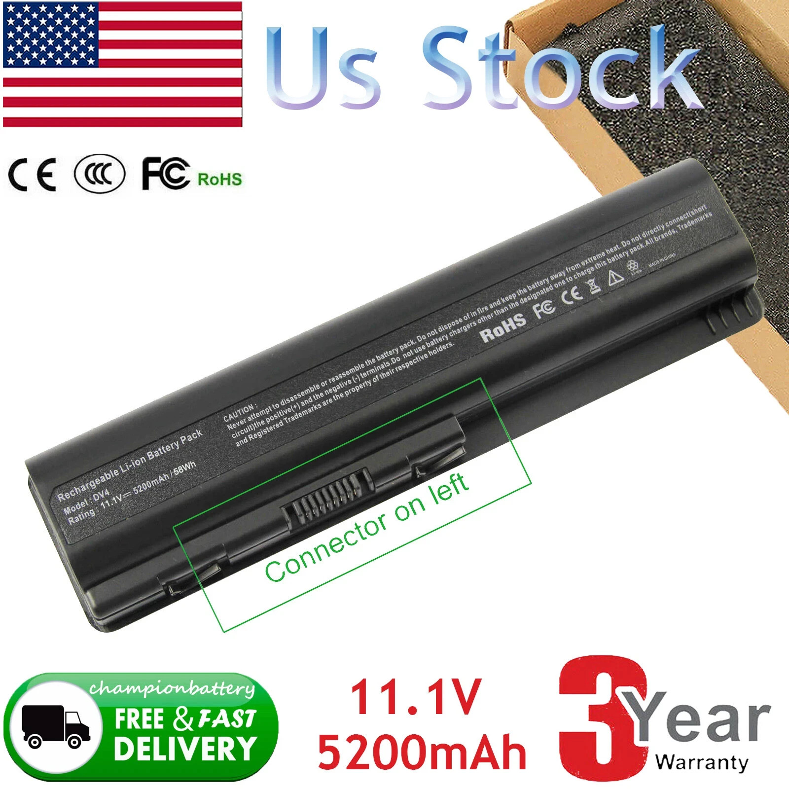 6Cell Laptop Spare Battery For HP Pavilion DV4 DV5 DV6 dv6-1245dx 484170-001