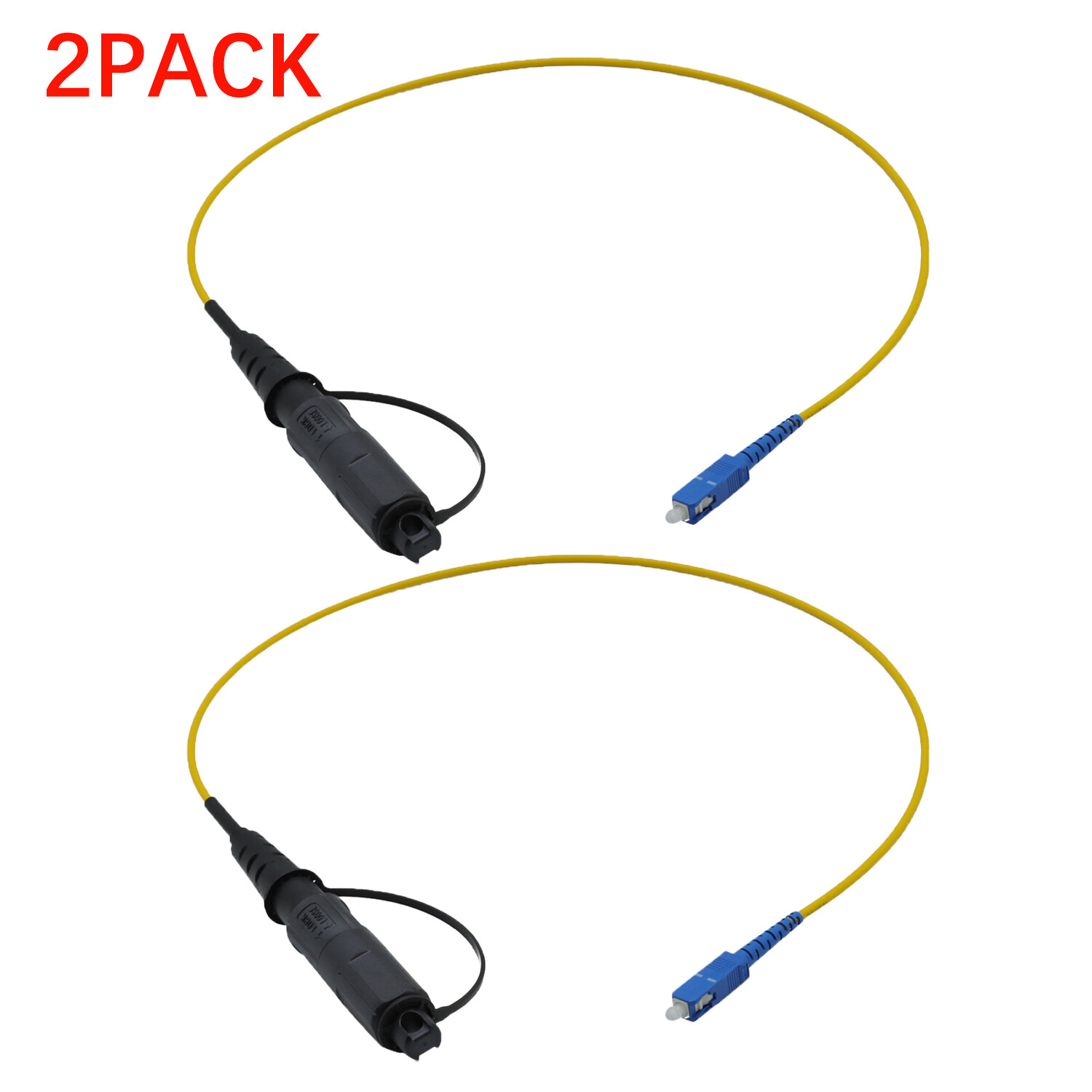 2PACK OptiTap Hardened Male Connector to SC/UPC Test Jumper Singlemode 2 feet