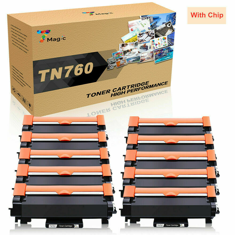 10 PK High Yield TN730 TN760 Toner Cartridge for Brother DCP-L2550DW MFC-L2750DW