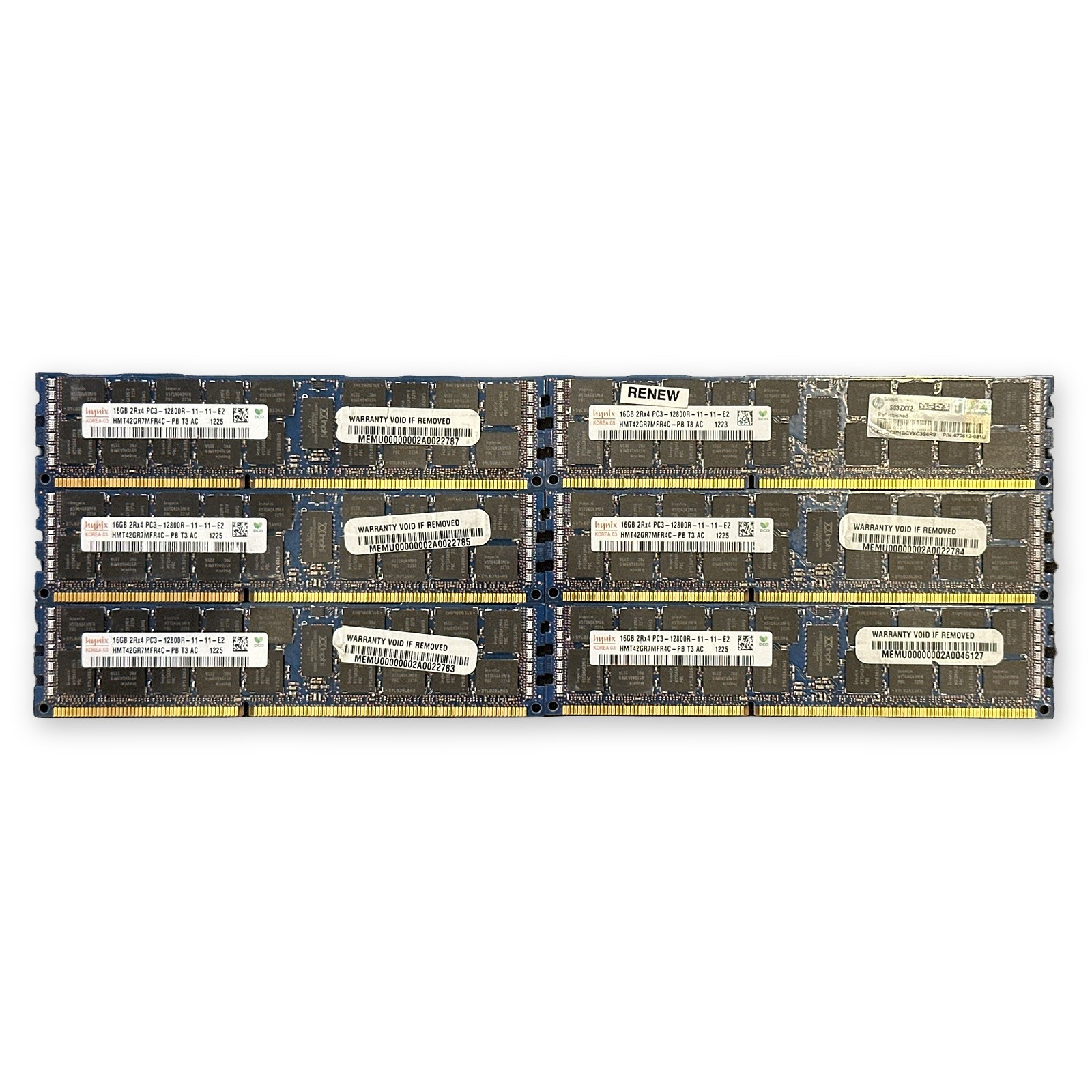 96GB (6x16GB) SK Hynix HMT42GR7MFR4C-PB DDR3 PC3-12800R 2Rx4 ECC REG Server RAM