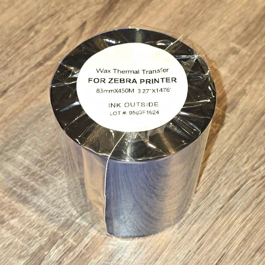 Wax Thermal Transfer Ribbon for Zebra 3.27"x1476" (4) Count