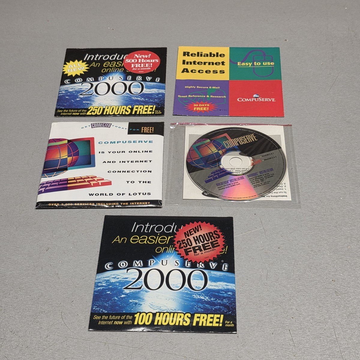 Vintage CompuServe Software CD Lot CompuServe 2000 Internet Access Dial Up