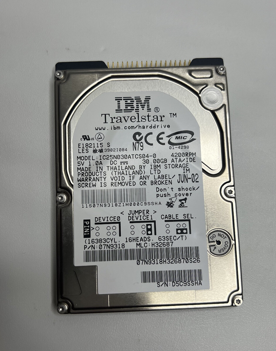 IBM  Travelstar model :IC25N030ATCS04-0  