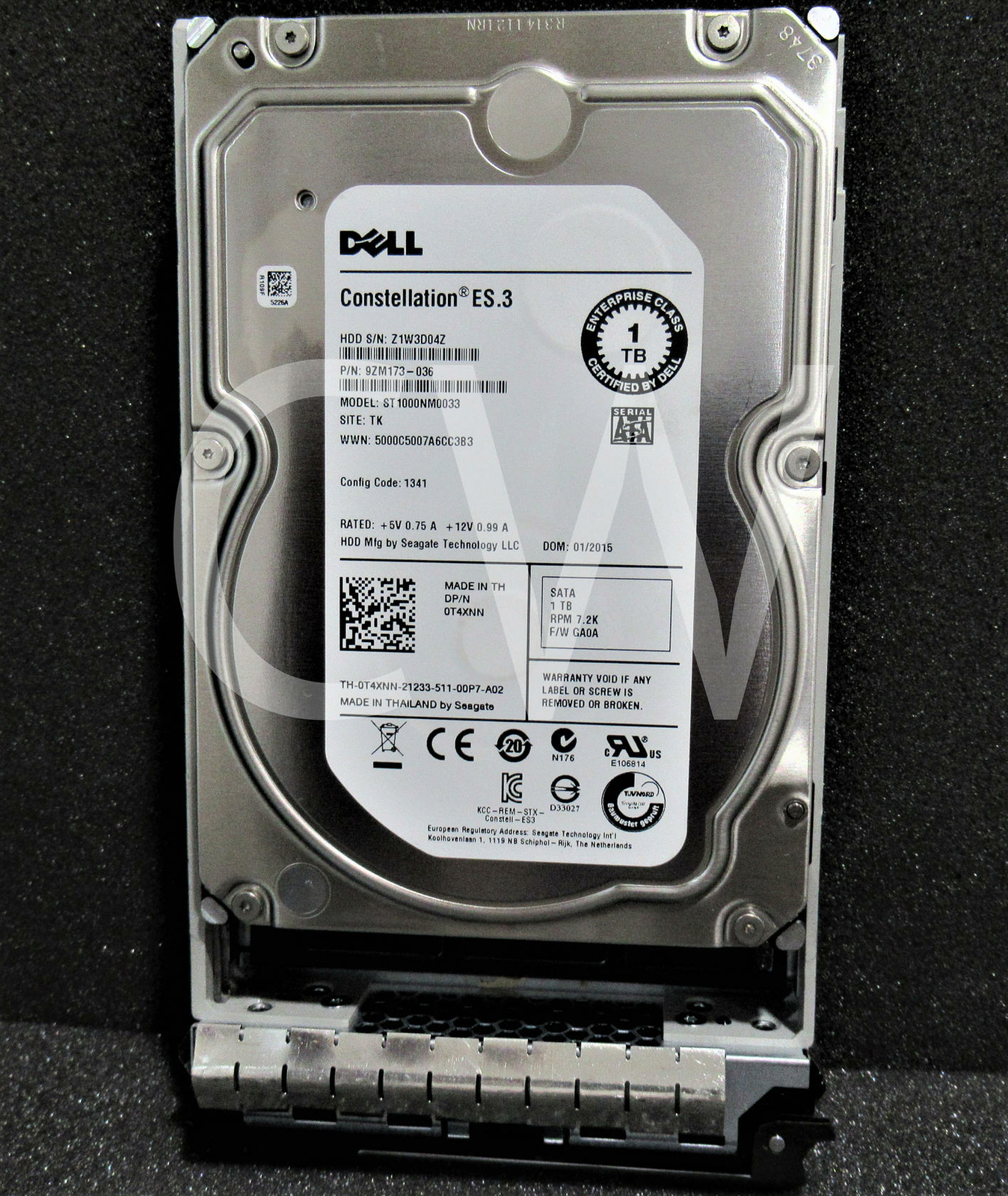 T4XNN 0T4XNN DELL ST1000NM0033 1TB 7.2K RPM 6Gb/s 3.5"SATA SERVER HDD Hard Drive