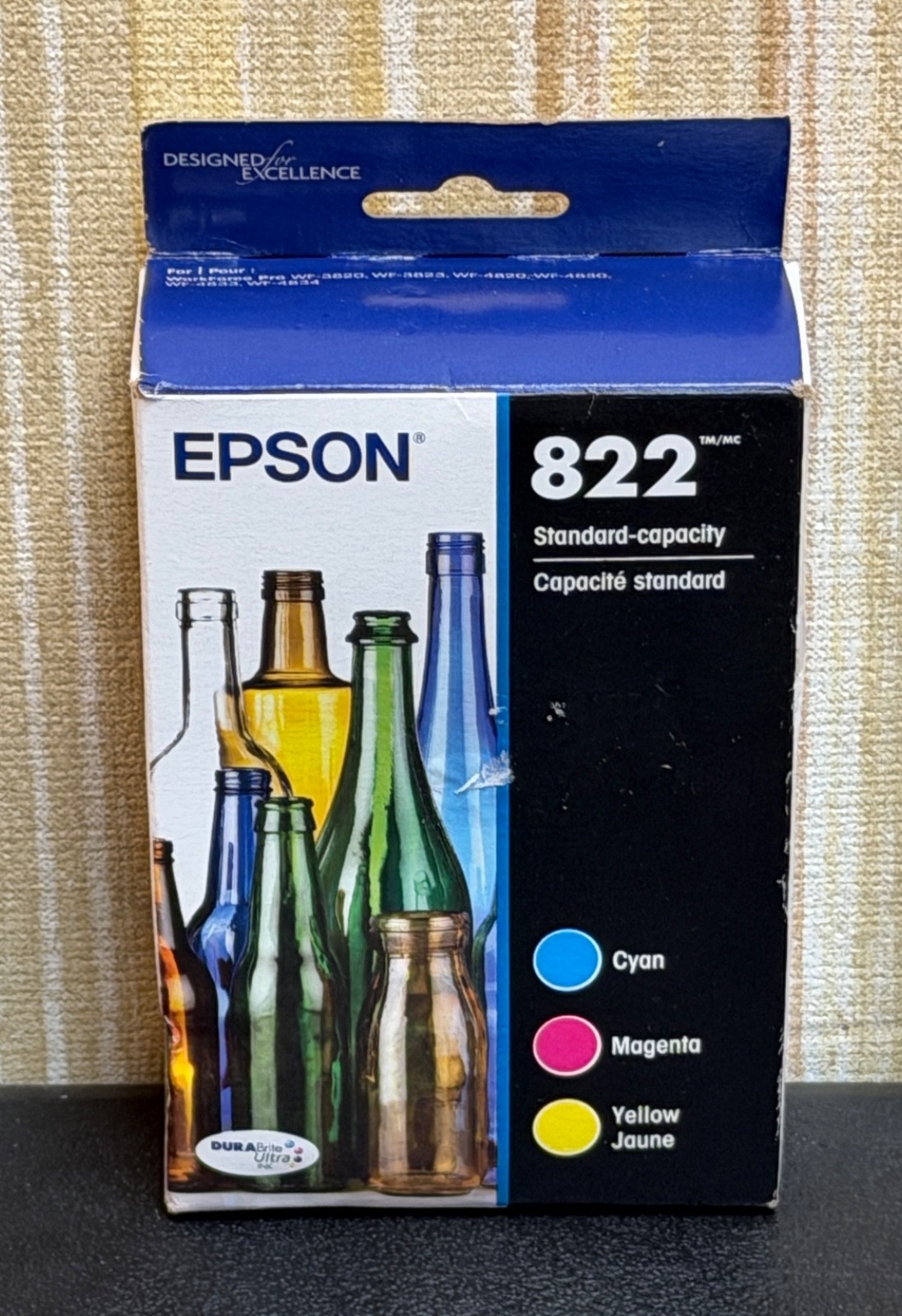NEW Genuine Epson 822 Tri-Color C/M/Y Ink Cartridges Exp. 1/2029+ (Ugly Box)