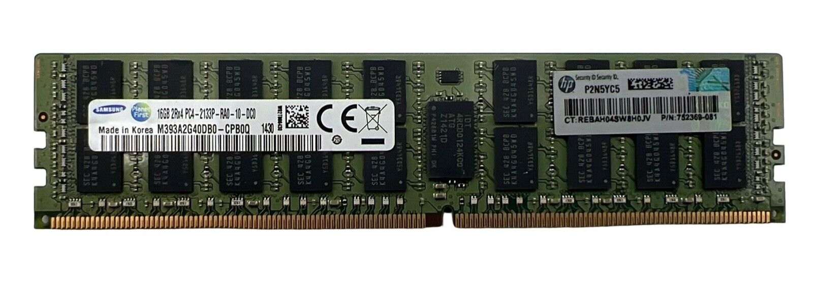 Samsung 16GB (1X16GB) RAM PC4-17000 DDR4-2133P SERVER SDRAM M393A2G40DB0-CPB0Q