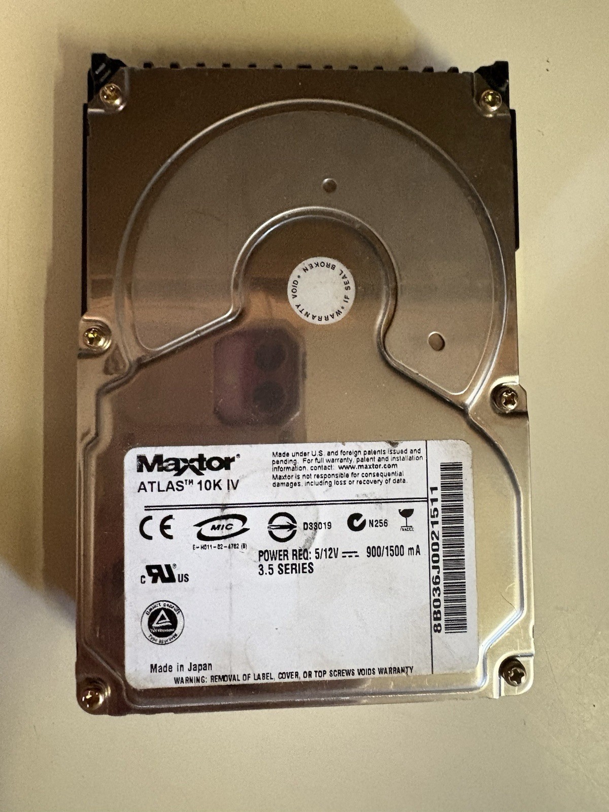 Maxtor Atlas 10K IV 3.5" 80-Pin SCA SCSI 10K RPM Enterprise Hard Drive Untested