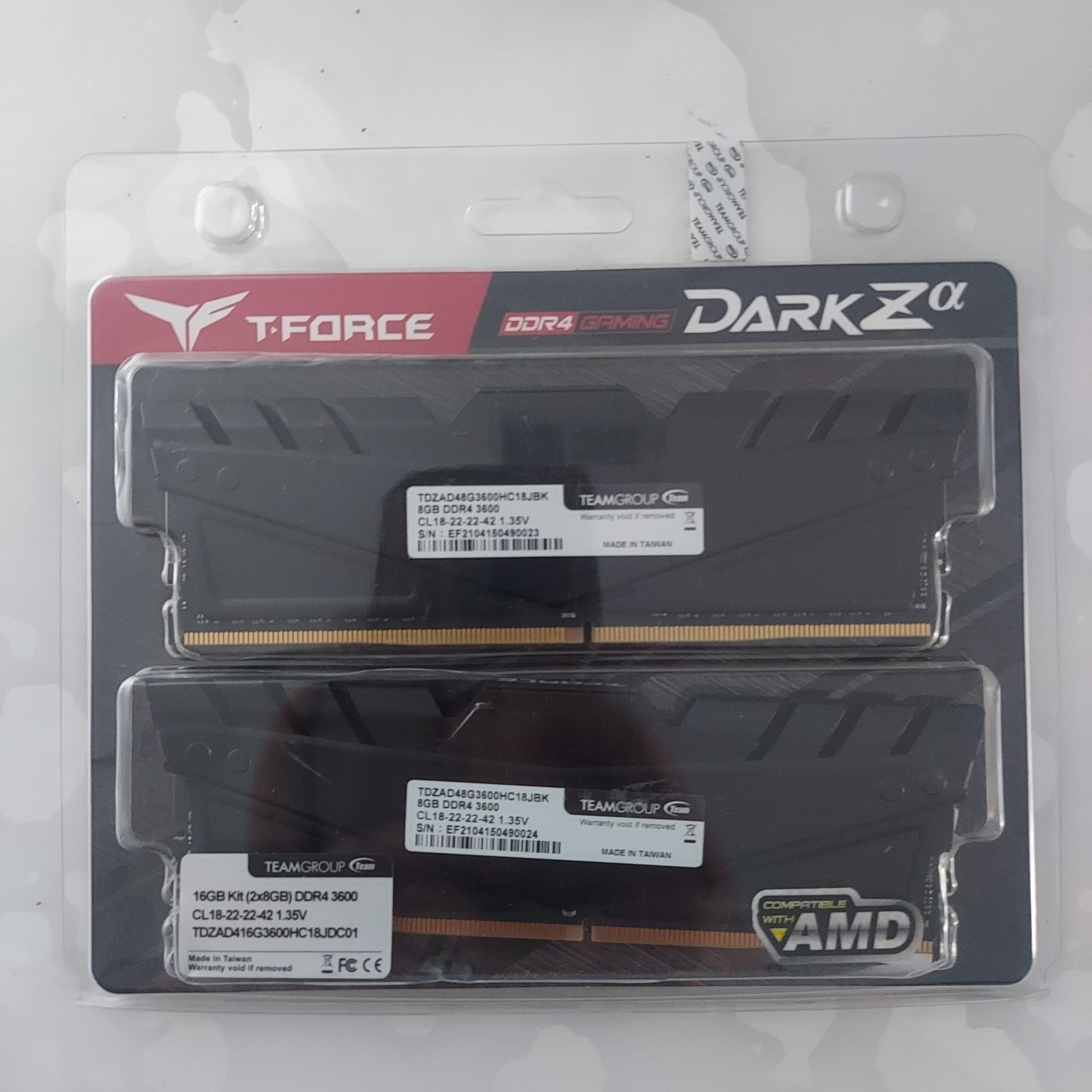 TEAMGROUP T-Force DARK Z Alpha 16GB 2x8GB DDR4 3600MHz CL18 AMD RAM NEW SEALED