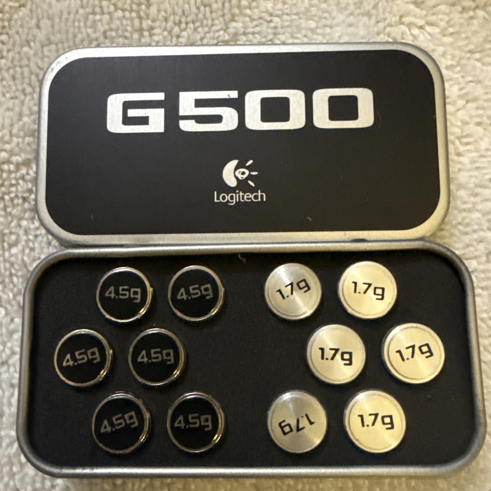LOGITECH G500s Gaming Mouse Set of Weights with Tin Case