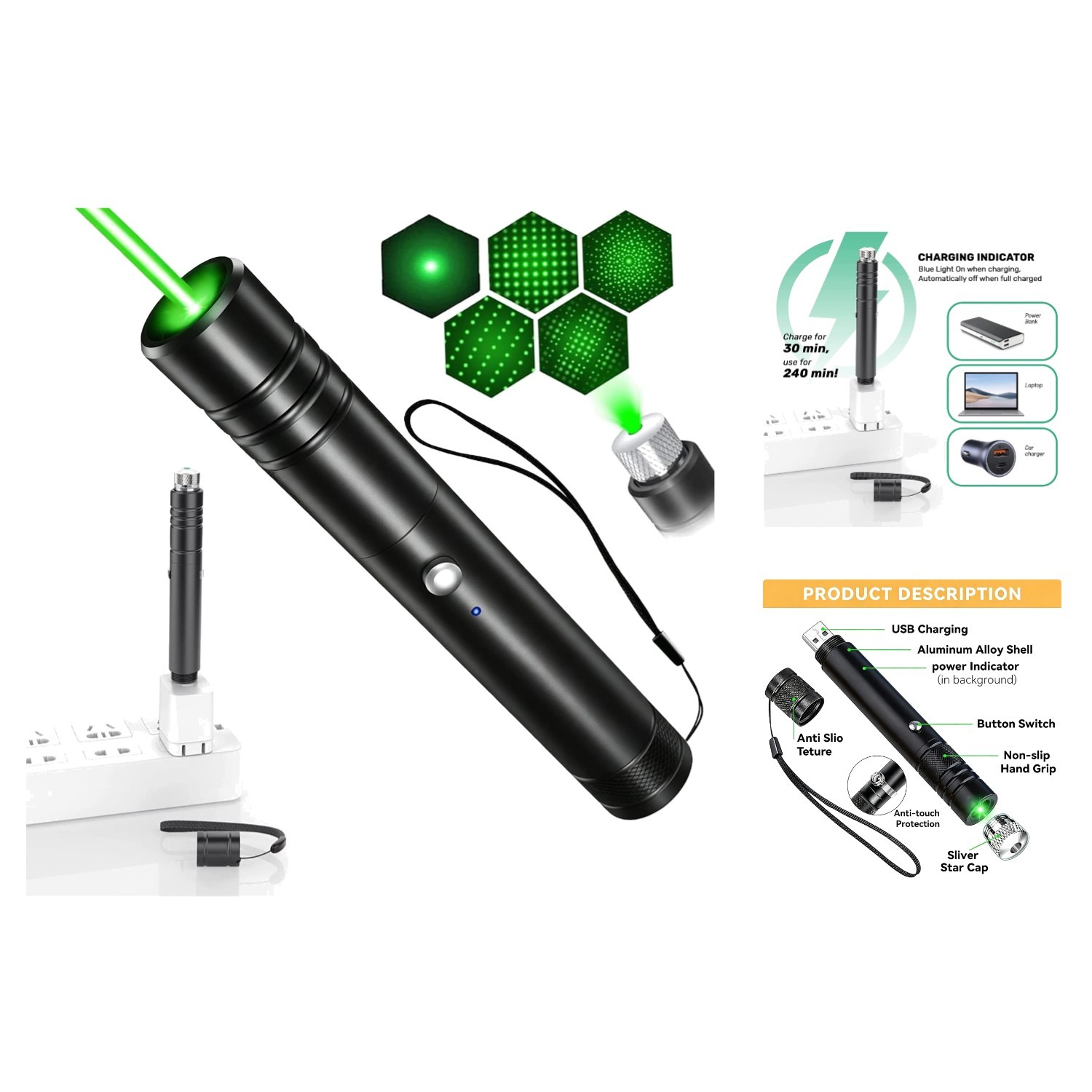 Durable and Portable Green Presentation Light - Ideal for Classroom & Outdoors