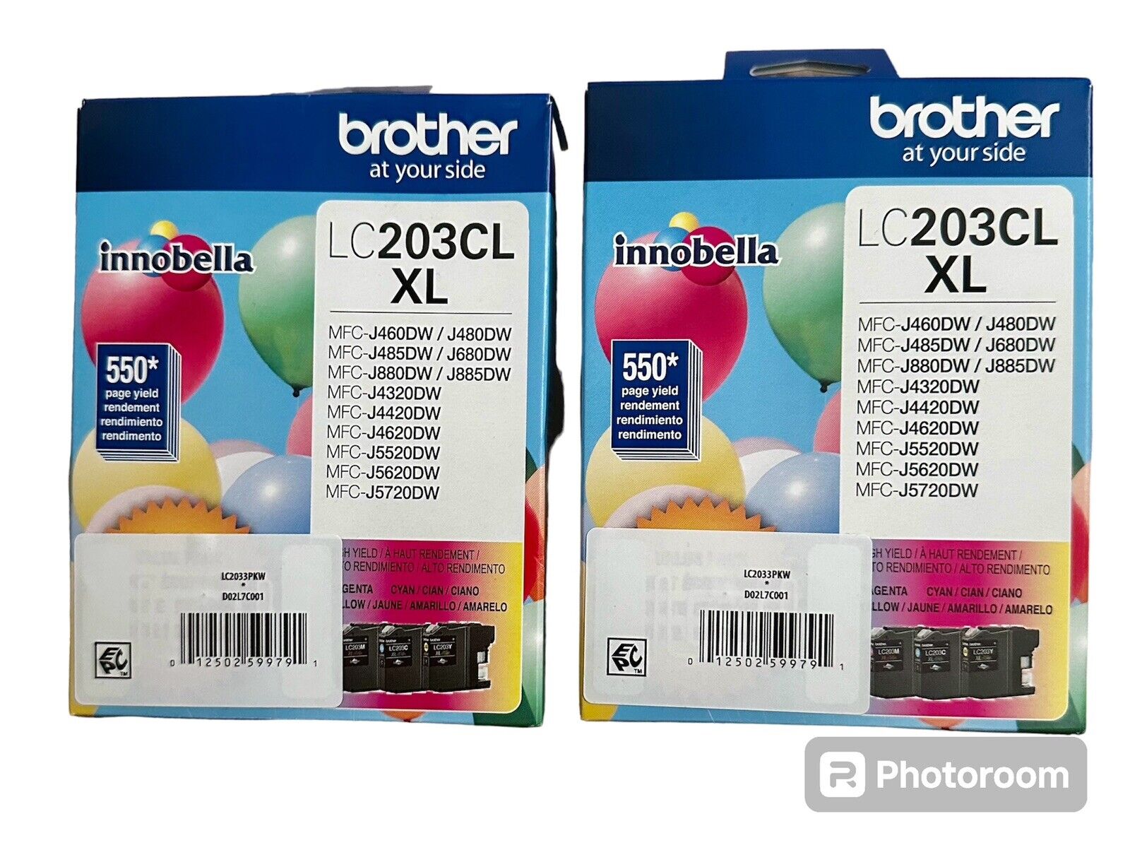 Lot Of 2 Brother LC203CL XL Ink 3 Pc Cyan Magenta Yellow Exp 2026