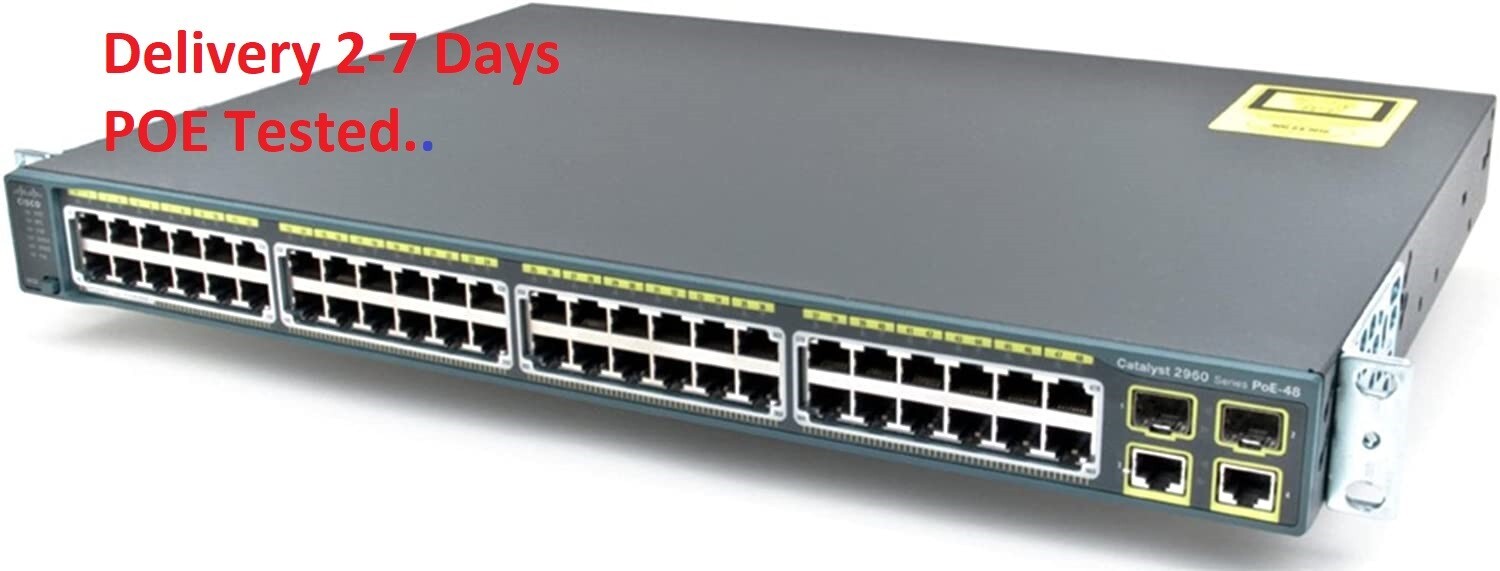Cisco WS-C2960-48PST-L 48 Port POE Switch Dual Gigabit Uplinks 15 ios 2960