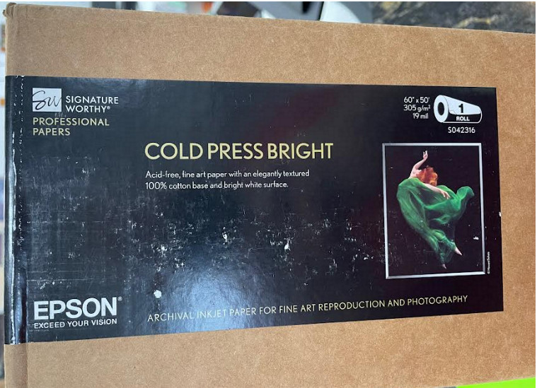 BRAND NEW Epson Cold Press Bright - 60" x 50' Roll (S042316)
