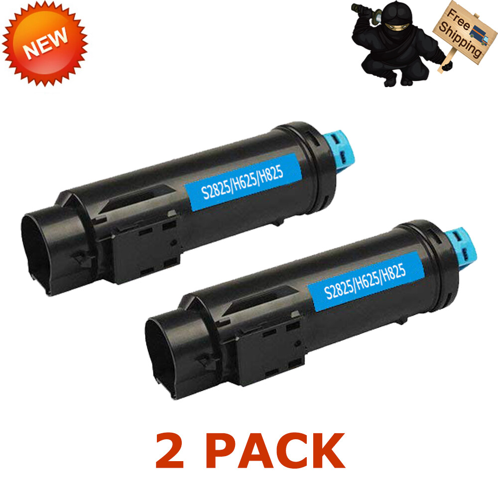 2 PK S2825 2825 Cyan Toner Cartridge For Dell H825 S2825cdn H625 H625cd H825cdw