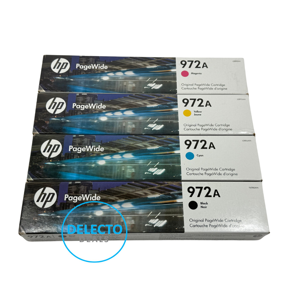 GENUINE 4-Pack HP 972A  BK/M/Y/C PageWide Cartridges SEALED Boxes