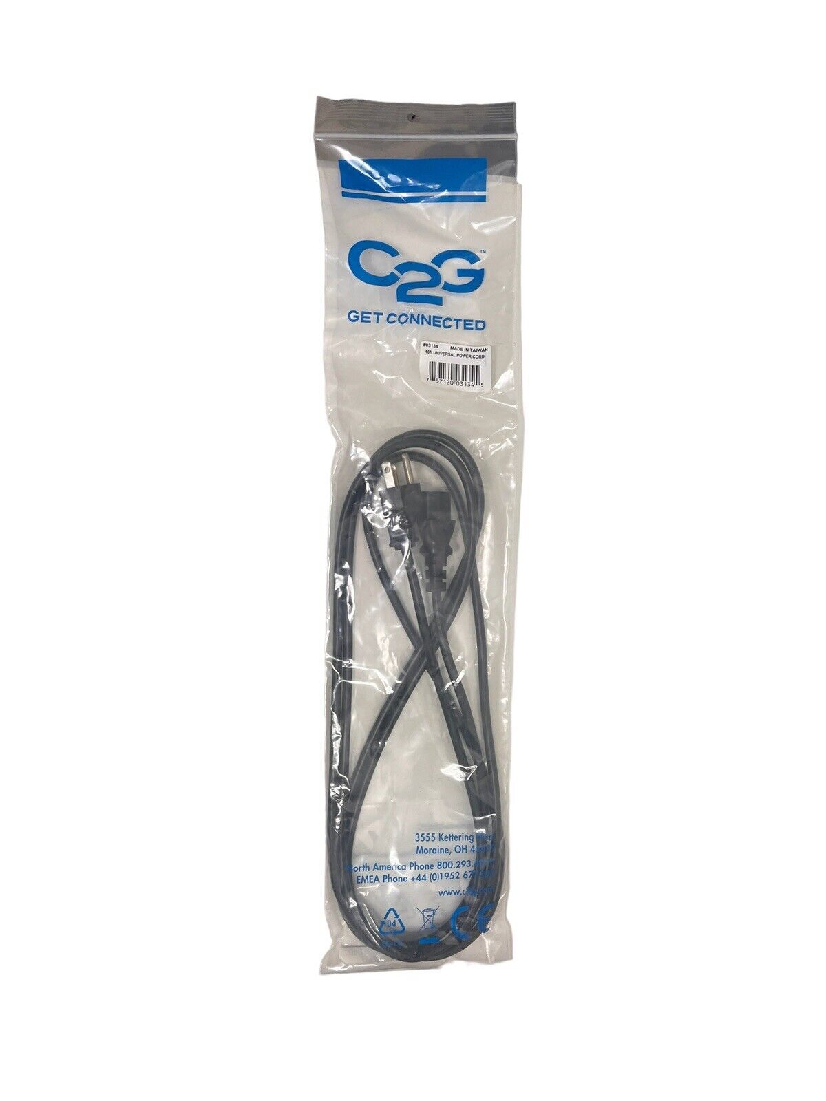 C2G Get Connected 10ft Universal Power Cord