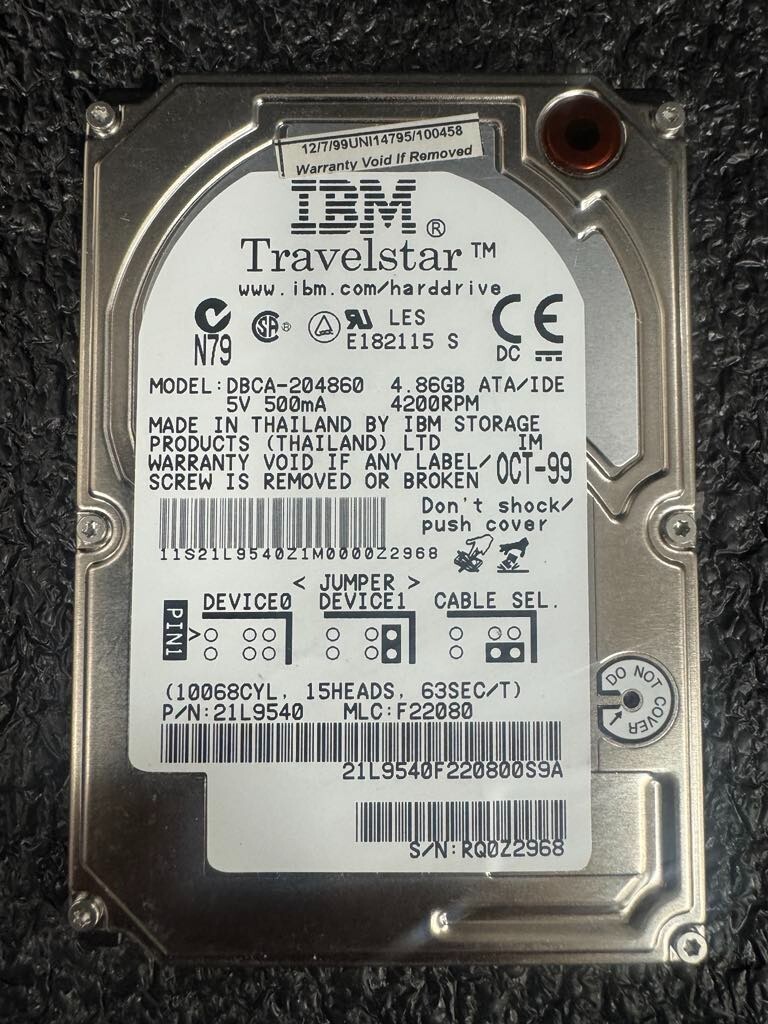 IBM 21L9540 DBCA-204860 4.90GB 4.2K RPM  420KB Cache ATA-33 HDD 2.5"
