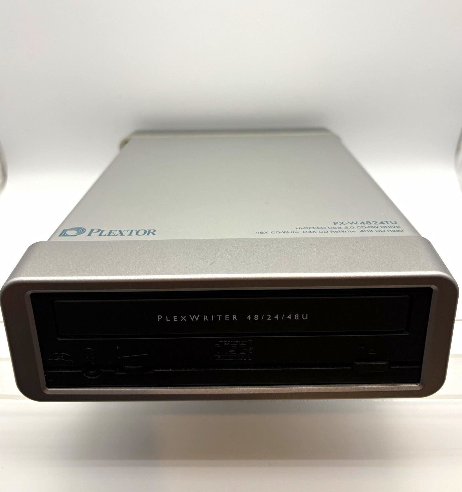 Plextor PlexWriter 48/24/48U USB External CD-RW Drive PX-W4824TU Silver, Tested